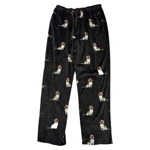 Perry Ellis Men's Large Dog Beagle Holiday Pajama Velour Lounge Pants Cozy Cabin